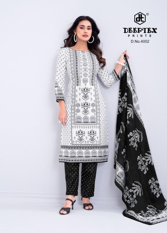 Deeptex aaliza black & white vol-4 ladies dress material wholesale price